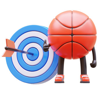 3D Basketball Character With Target png