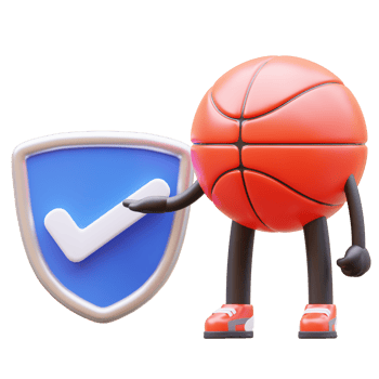 3D Basketball Character Verified shield png