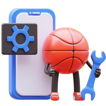 3D Basketball Character Maintenance Mobile Application png