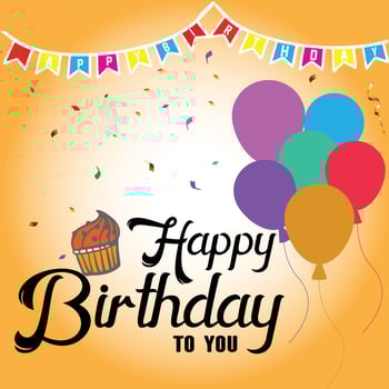 Happy Birthday background Design. Greeting card, poster template, party invitation layout. Vector Illustration.rint