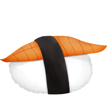 Watercolor Japanese food, cute sushi illustration isolate with background png