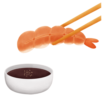 Watercolor Japanese food, cute sushi illustration isolate with background png