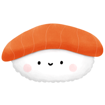 Watercolor Japanese food, cute sushi illustration isolate with background png