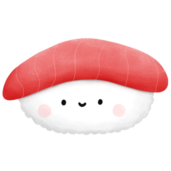 Watercolor Japanese food, cute sushi illustration isolate with background png