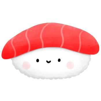 Watercolor Japanese food, cute sushi illustration isolate with background png