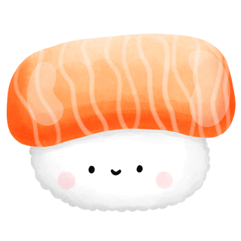 Watercolor Japanese food, cute sushi illustration isolate with background png