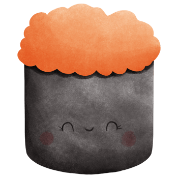 Watercolor Japanese food, cute sushi illustration isolate with background png