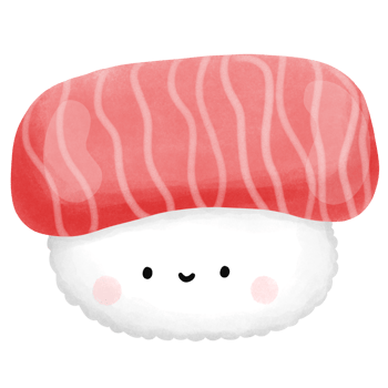 Watercolor Japanese food, cute sushi illustration isolate with background png