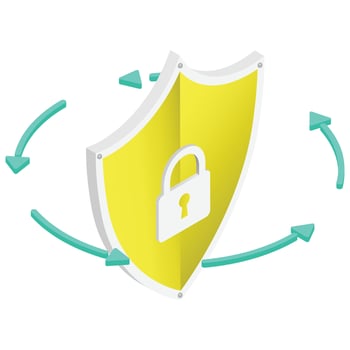 Shield with Lock and Arrows, symbol of security and protection vector