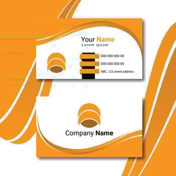 Orange Color Minimalist Business Card Design Template vector