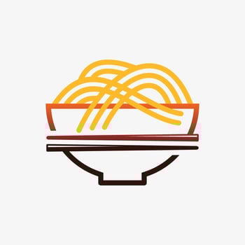 Noodles logo design template for ramen restaurant with creative element concept vector