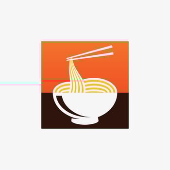 Noodles logo design template for ramen restaurant with creative element concept vector