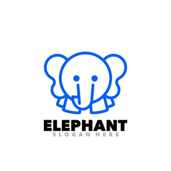 Elephant line symbol logo vector