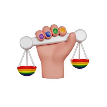 Hand hold Scales, Pride Month, Human Rights, Social Justice, 3D render icon png