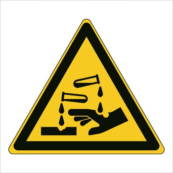 ISO 7010 Graphical symbols Registered Safety Sign Warning Corrosive substance vector