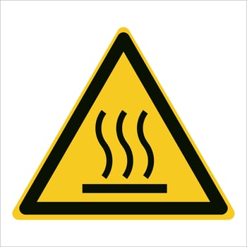 ISO 7010 Graphical symbols Registered Safety Sign Warning Hot surface vector