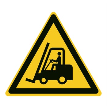 ISO 7010 Graphical symbols Registered Safety Sign Warning Forklift trucks and other industrial vehicles vector