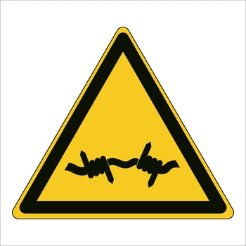 ISO 7010 Graphical symbols Registered Safety Sign Warning Barbed wire vector