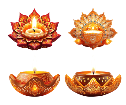 diwali lights with india ornament for celebrate diwali AI Generative png