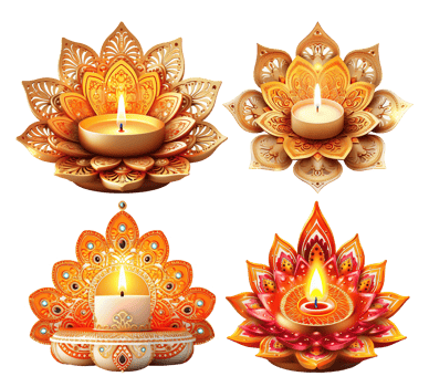 diwali lights with india ornament for celebrate diwali AI Generative png