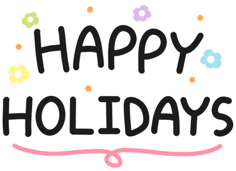 Happy holidays lettering design png