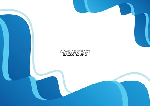 blue wave background template design vector