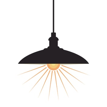 Simple hanging lamp isolated white background vector
