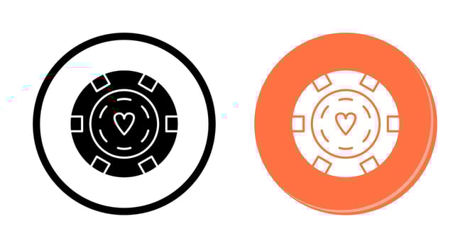 Unique Poker Chips Vector Icon