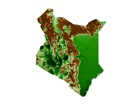 Kenya Topographic Map 3d realistic map Color 3d illustration png