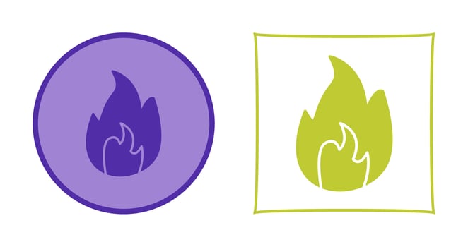 Unique Flame Vector Icon