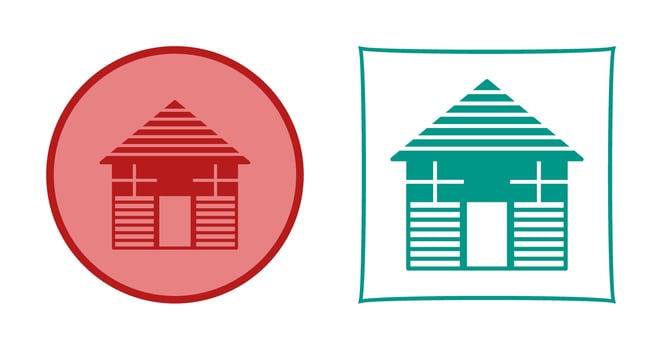 Wood Cabin Vector Icon