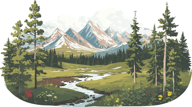 Tundra Forest travel outdoor AI Generative png