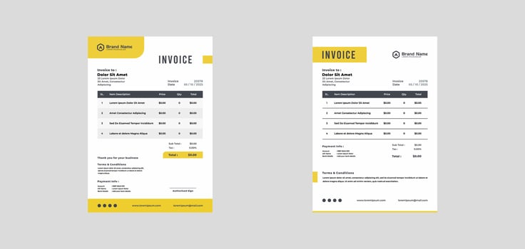 modern invoice template vector design