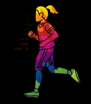 Graffiti A Girl Start Running Action Sport Graphic Vector