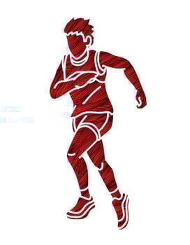 A Boy Start Running Action Sport Graphic Vector