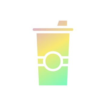 Drink icon solid gradient purple yellow green summer beach symbol illustration. vector