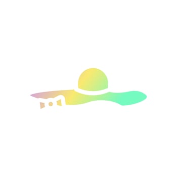 Hat icon solid gradient purple yellow green summer beach symbol illustration. vector