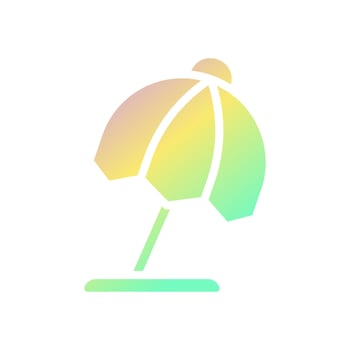 Umbrella icon solid gradient purple yellow green summer beach symbol illustration. vector