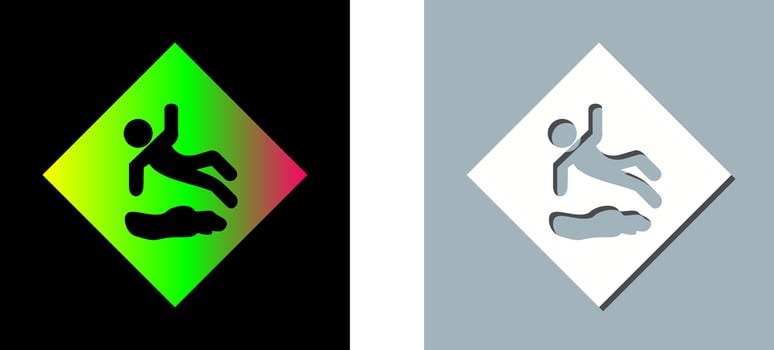Danger of Slipping Vector Icon