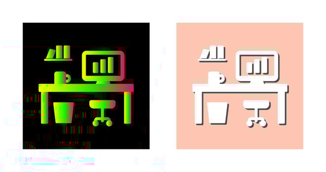 Office Desk Vector Icon