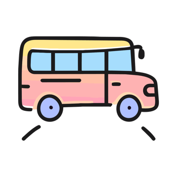 School bus clip art idea design for transportation to school, generative AI png