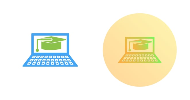 Unique Online Graduation Vector Icon