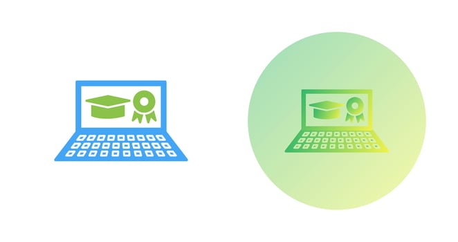 Unique Online Degree Vector Icon