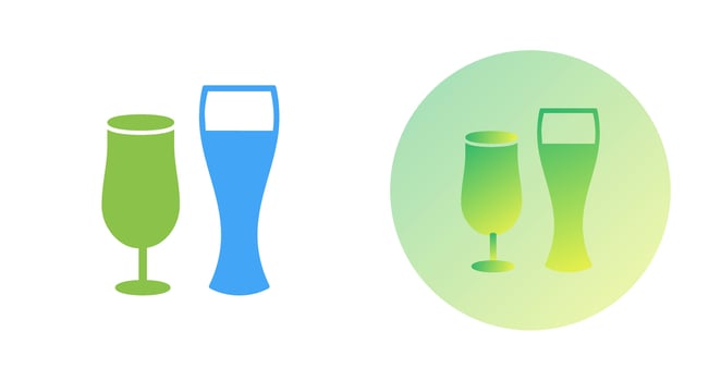 Unique Beer Glasses Vector Icon