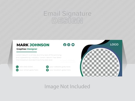 Professional Email Signature Template Modern and Minimal Layout. vector