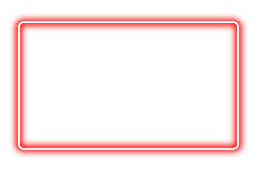 Neon red frame png. Glowing frame on transparent background. png