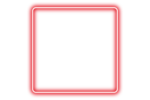 Neon red frame png. Glowing frame on transparent background. png