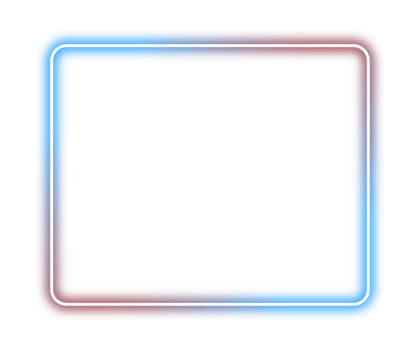 Neon shiny frame png. Glowing frame on transparent background. png