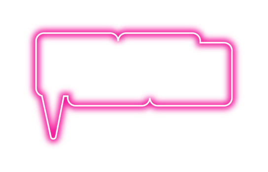 Neon chat bubble png. Glowing speech bubble on transparent background. png