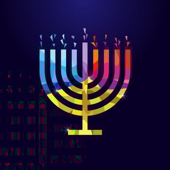 Happy Hanukkah congrats. Hanuka menora candle, creative design vector